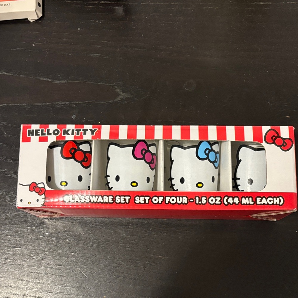 Hello Kitty Glassware Set with Red and Blue Accents